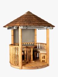 Breeze House Oasis Signature Cedar Shingle Roof Circular Gazebo, FSC-Certified (Scandinavian Redwood) - thumbnail 1