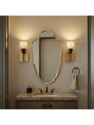 Yearn Celeste Wood Frame Wall Mirror, 120 x 80cm, Gold - thumbnail 2