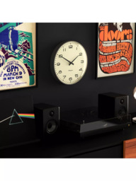 Newgate Clocks Radio City Quartz Silent Sweep Analogue Wall Clock, 33cm, Blizzard Grey - thumbnail 5
