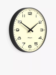 Newgate Clocks Radio City Quartz Silent Sweep Analogue Wall Clock, 33cm, Blizzard Grey - thumbnail 2