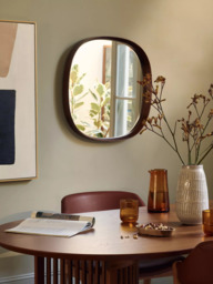 John Lewis Mid Century Square Wood Wall Mirror, 65 x 65cm, Walnut - thumbnail 2