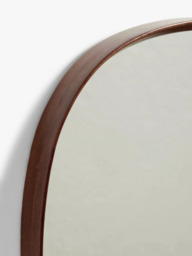 John Lewis Mid Century Square Wood Wall Mirror, 65 x 65cm, Walnut - thumbnail 3
