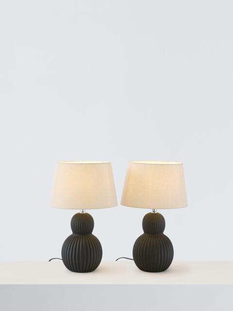John Lewis Urchin Ceramic Table Lamp, Set of 2, Black - image 1