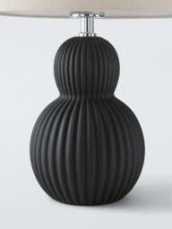 John Lewis Urchin Ceramic Table Lamp, Set of 2, Black - thumbnail 4