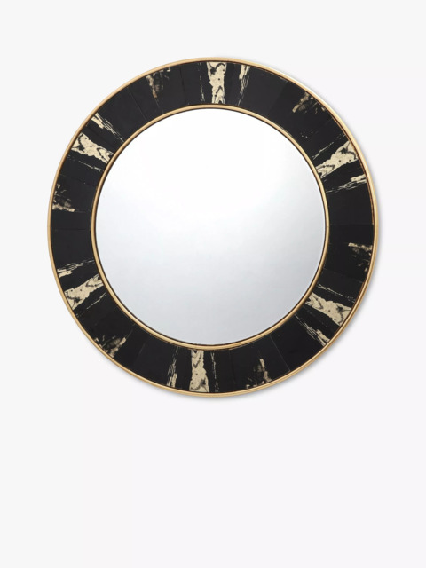 Där Sidone Round Wall Mirror, 80cm, Black/Gold - image 1