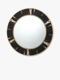 Där Sidone Round Wall Mirror, 80cm, Black/Gold