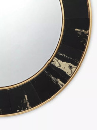 Där Sidone Round Wall Mirror, 80cm, Black/Gold - thumbnail 3