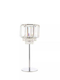 Laura Ashley Vienna Crystal Table Lamp, Clear/Polished Chrome - thumbnail 3