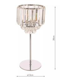 Laura Ashley Vienna Crystal Table Lamp, Clear/Polished Chrome - thumbnail 4