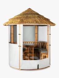 Breeze House Oasis Classic Cape Reed Thatch Roof Circular Gazebo, FSC-Certified (Scandinavian Redwood) - thumbnail 4