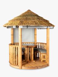 Breeze House Oasis Classic Cape Reed Thatch Roof Circular Gazebo, FSC-Certified (Scandinavian Redwood) - thumbnail 1