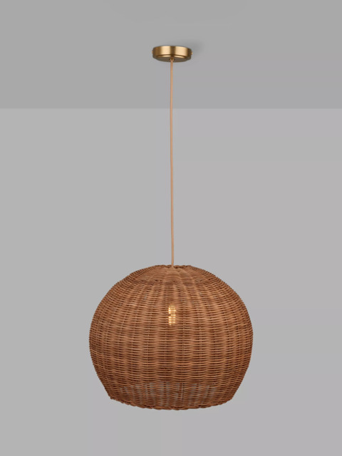 John Lewis Tisse Rattan Ball Pendant Ceiling Light, Natural