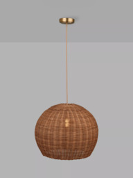 John Lewis Tisse Rattan Ball Pendant Ceiling Light, Natural - thumbnail 1