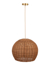 John Lewis Tisse Rattan Ball Pendant Ceiling Light, Natural - thumbnail 2