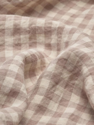 Piglet in Bed Gingham Linen Flat Sheet - thumbnail 3