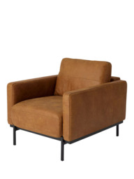 MADE Jarrod Leather Armchair, Tan Leather - thumbnail 1