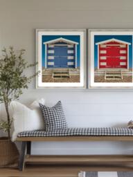 Brookpace Lascelles 'Beach Hut' Framed Print, 66 x 56cm, Red - thumbnail 2