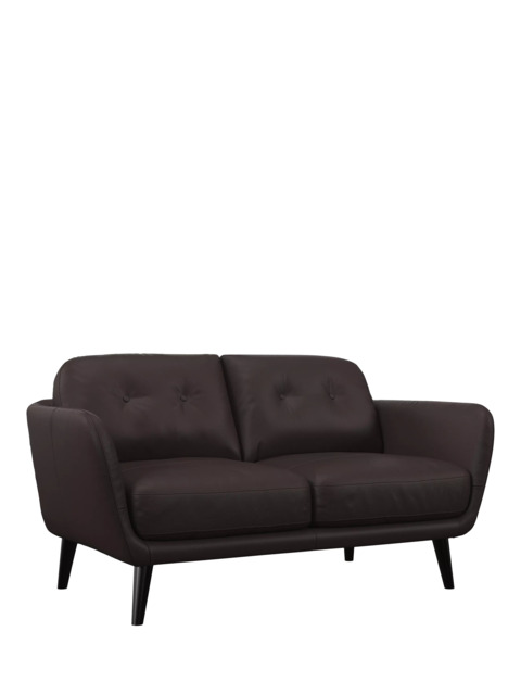 John Lewis Arlo Small 2 Seater Leather Sofa, Dark Leg - image 1