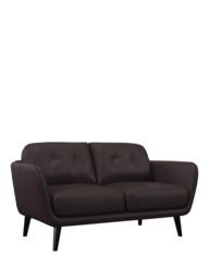 John Lewis Arlo Small 2 Seater Leather Sofa, Dark Leg - thumbnail 1