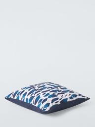 John Lewis Water Splashes Indoor/Outdoor Cushion, Navy - thumbnail 3