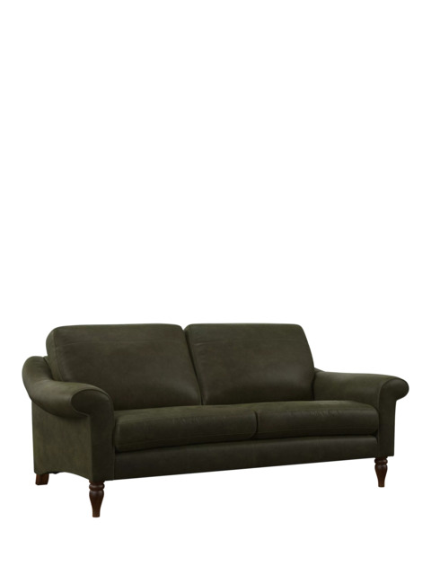 John Lewis Camber Large 3 Seater Leather Sofa, Dark Leg - image 1
