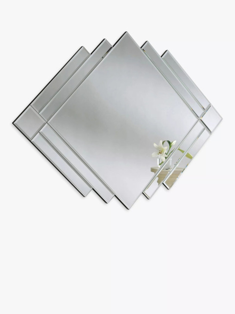 Yearn Art Bevelled Glass Wall Mirror, 86 x 119cm, Black - image 1