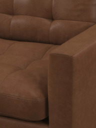 John Lewis Draper II LHF Chaise Leather Sofa, Light Leg - thumbnail 6