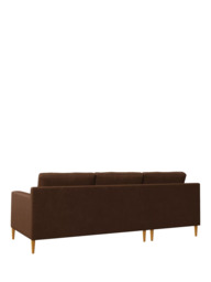 John Lewis Draper II LHF Chaise Leather Sofa, Light Leg - thumbnail 4