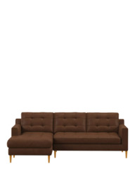 John Lewis Draper II LHF Chaise Leather Sofa, Light Leg - thumbnail 5