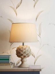 Laura Ashley Artichoke Ceramic Table Lamp, Gloss White - thumbnail 1