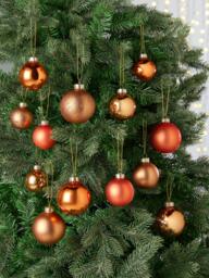 John Lewis Glass Baubles, Box of 42, Amber - thumbnail 2