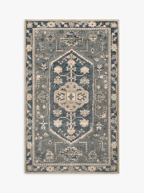 Pottery Barn Marietta Pure Wool Rug, Steel Blue Multi - image 1
