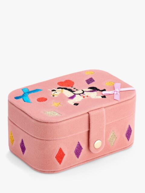 Stych Kids' Velour Unicorn Jewellery Box, Pink Light - image 1