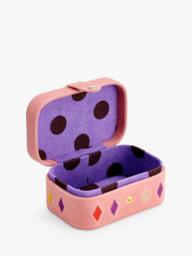 Stych Kids' Velour Unicorn Jewellery Box, Pink Light - thumbnail 2