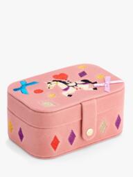 Stych Kids' Velour Unicorn Jewellery Box, Pink Light - thumbnail 1