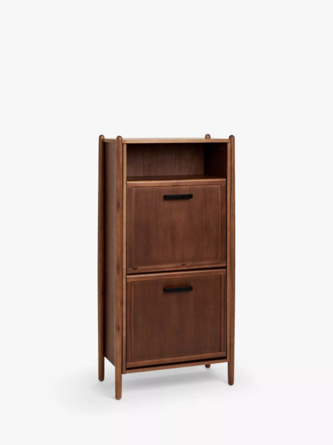 John Lewis Mid Century Shoe Cabinet, 2 Tier, Natural Honey - image 1