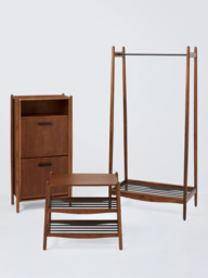 John Lewis Mid Century Shoe Cabinet, 2 Tier, Natural Honey - thumbnail 6