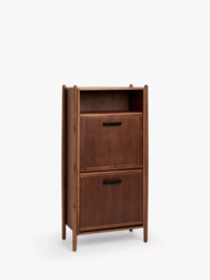 John Lewis Mid Century Shoe Cabinet, 2 Tier, Natural Honey - thumbnail 1