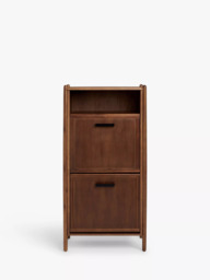 John Lewis Mid Century Shoe Cabinet, 2 Tier, Natural Honey - thumbnail 3