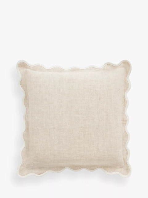 John Lewis Scalloped Linen Cushion - image 1