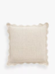 John Lewis Scalloped Linen Cushion - thumbnail 1