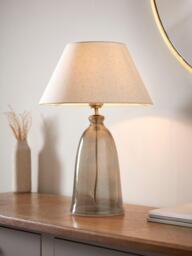 John Lewis Farmhouse Bubble Glass Base Table Lamp, Avocado - thumbnail 2