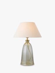 John Lewis Farmhouse Bubble Glass Base Table Lamp, Avocado