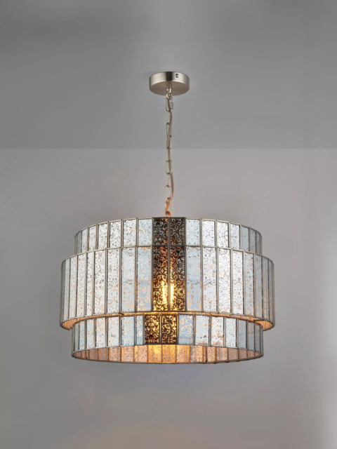 John Lewis Mercury Tune Single Pendant Ceiling Light, Mercury Glass