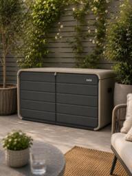 KETTLER Vault Extra Large Outdoor Storage Box, Beige - thumbnail 3
