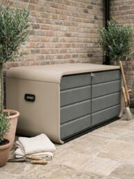 KETTLER Vault Extra Large Outdoor Storage Box, Beige - thumbnail 2