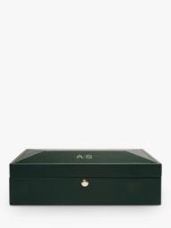 WOLF X Analog Shift Vintage Collection Vegan Leather 10 Piece Watch Box, Green - thumbnail 1