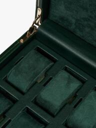 WOLF X Analog Shift Vintage Collection Vegan Leather 10 Piece Watch Box, Green - thumbnail 5