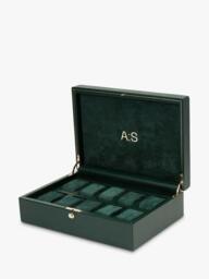 WOLF X Analog Shift Vintage Collection Vegan Leather 10 Piece Watch Box, Green - thumbnail 2