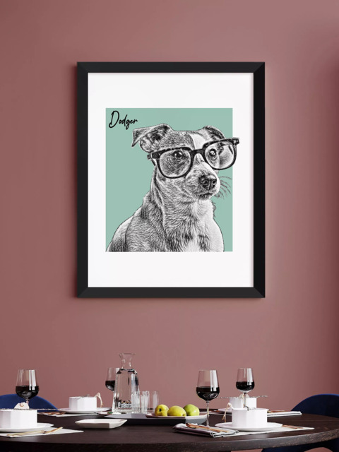 Treat Republic Personalised Sketched Pet Framed Print - image 1